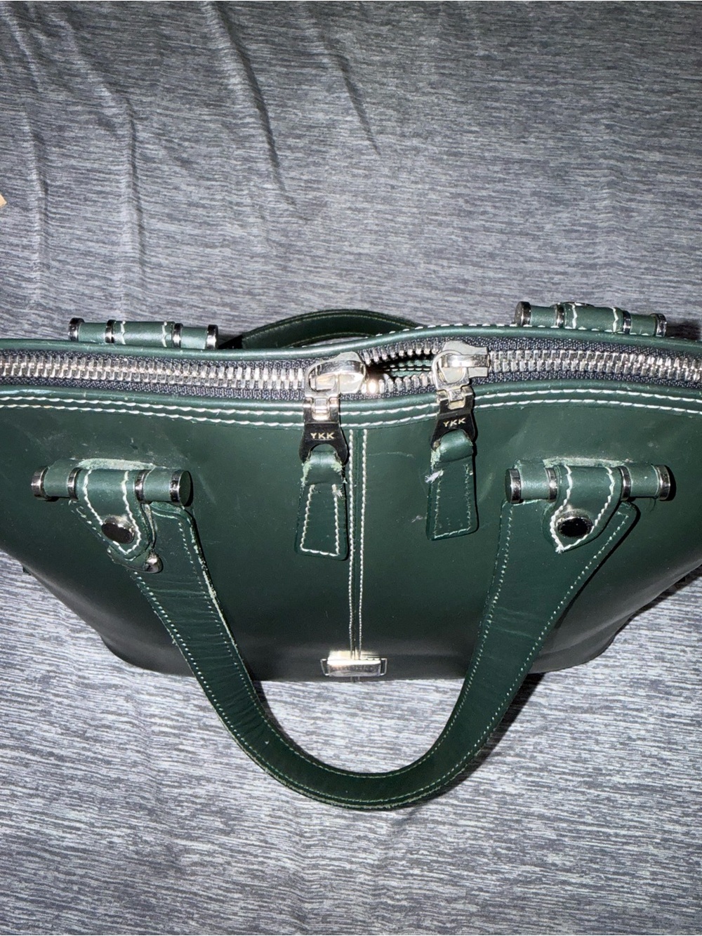 Dooney & Bourke Dark Green Leather Bintage Dome Satchel EUC - Picture 15 of 16